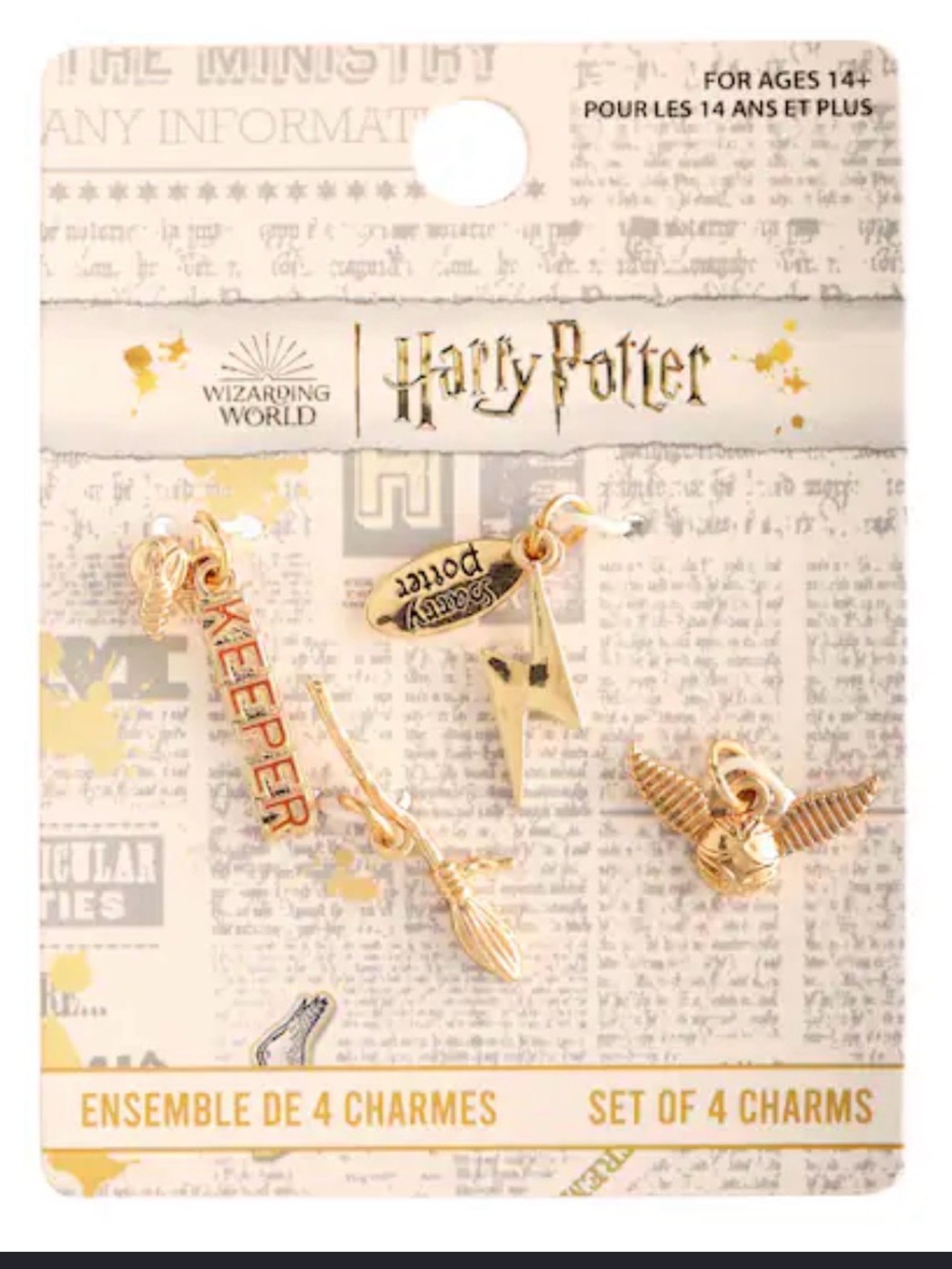 Warner Bros. Harry Potter Gold Quidditch Charm Set - Gold Tone
